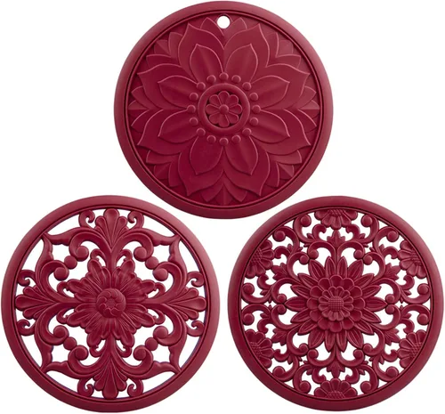 Vista 4 de Salvamanteles para platos calientes, salvamanteles de silicona, almohadillas calientes para cocina, salvamanteles para ollas y sartenes calientes