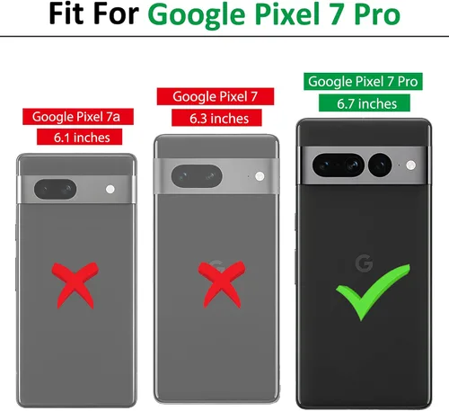 Vista 2 de Funda para Google Pixel 7 Pro, con cubierta deslizante para cámara y protector de pantalla HD, [probado contra caídas de grado militar] Funda