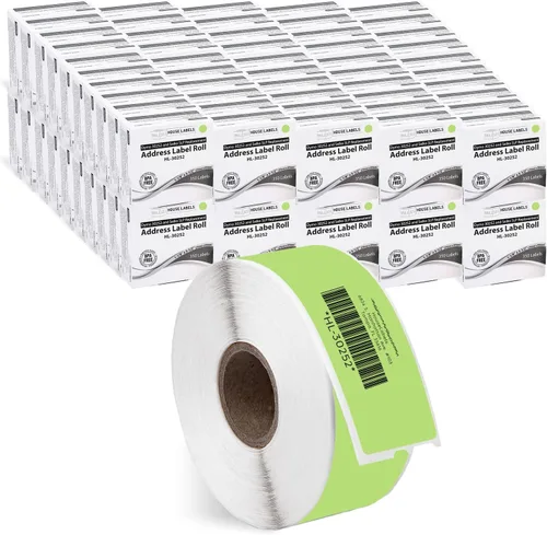 Vista 11 de HOUSELABELS DYMO 30252 - Etiquetas de dirección verdes compatibles (1-1/8 pulgadas x 3-1/2 pulgadas), adhesivo permanente fuerte, compatibles