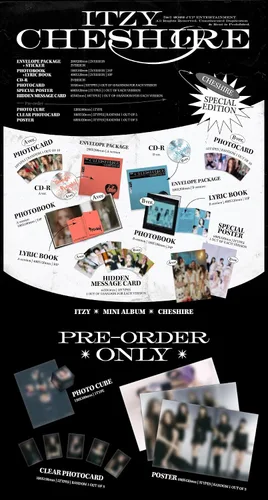 Vista 2 de ITZY CHESHIRE 6th Mini Album Special Edition CD+Poster on pack+Photobook+Lyric book+Photocard+POB+Tracking (A Version)
