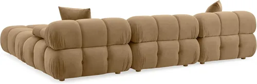Vista 5 de TOV Furniture Calliope - Seccional modular de 4 piezas (terciopelo, marrón)