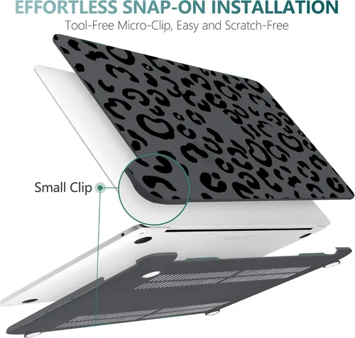 Vista 4 de TWOLSKOO Funda compatible con MacBook Pro de 13 pulgadas 2023-2016 A2338 M2/M1 A2251 A2289 A2159 A1989 A1706, carcasa rígida de plástico y funda