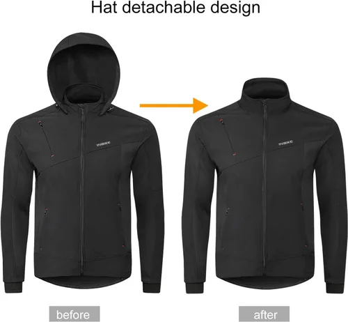 Vista 5 de INBIKE Chaquetas softshell de invierno para hombre, resistentes al viento y cálidas, ideales para ciclismo, correr, senderismo y otras actividades
