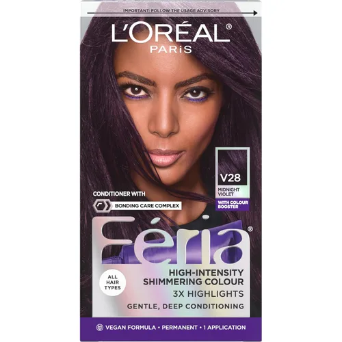 Vista 33 de L'Oreal Paris Feria - Tinte permanente brillante multifacético para el cabello, tinte de alta intensidad para reflejos 3X, 10 negro azabache