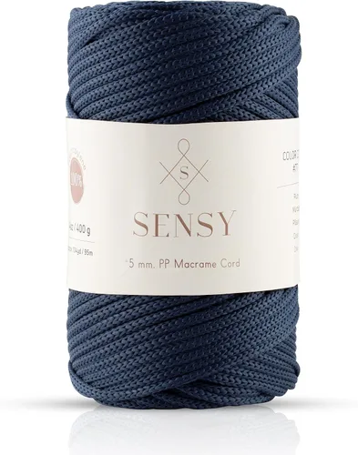 Vista 30 de Sensy - Cuerda de poliéster prémium de 0.197 in y 104 yardas, 100% polipropileno, cordón de macramé de 0.197 in, cuerda de ganchillo para bolsa