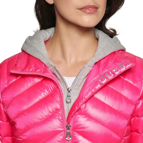 Vista 4 de GUESS Chaqueta ligera y plegable para mujer, acolchada, de transición