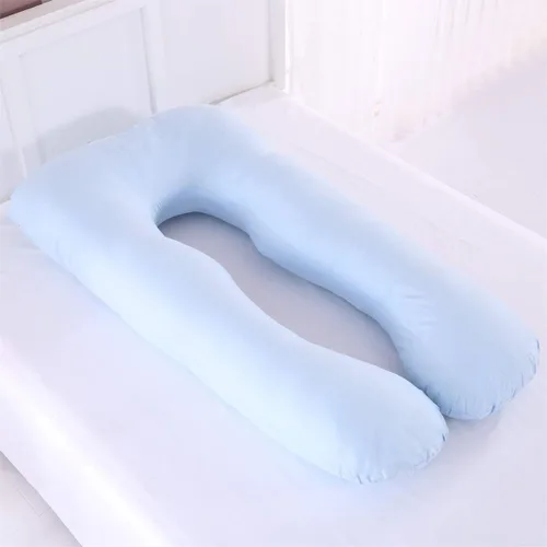 Vista 6 de Funda de almohada de embarazo/funda de almohada en forma de U/Funda de almohada de embarazo/Funda de almohada de maternidad con funda de algodón Azul