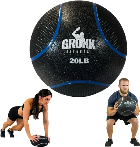 Vista 8 de Gronk Fitness Pelota medicinal de alta calidad, pelota medicinal con peso antideslizante, gran bola de pared para entrenamientos de cuerpo completo