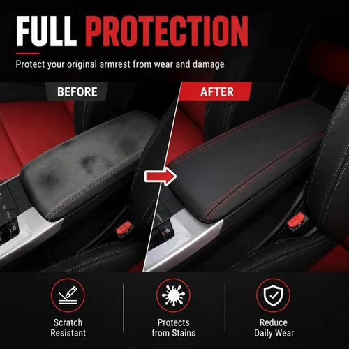 Vista 2 de Accesorios interiores personalizados para BMW X1 2023 2024 2025 Funda de cuero para reposabrazos central, cojín protector de reposabrazos central