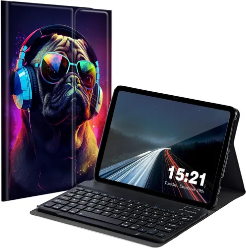 Vista 27 de Funda de teclado para Samsung Galaxy Tab S6 Lite 2022/2020, Galaxy Tab S6 Lite SM-P610/P613/P615/P619 con teclado Bluetooth inalámbrico desmontable