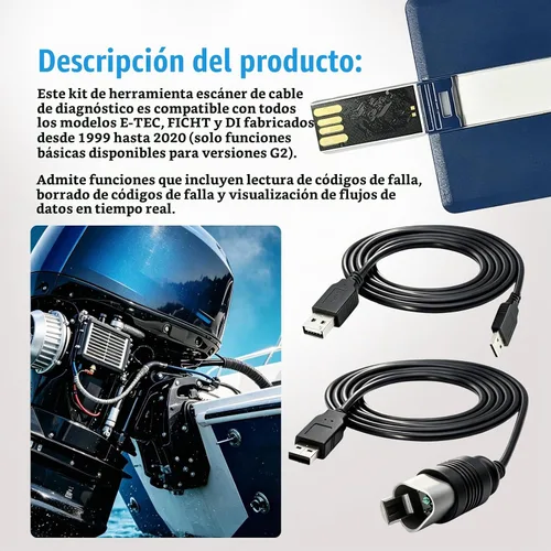 Vista 3 de Kit de escáner de diagnóstico FT232RL compatible con Evinrude E-TEC FICHT DI G2 1999-2020 FT232RL Diagnostic Scanner Kit Fit Evinrude E-TEC FICHT