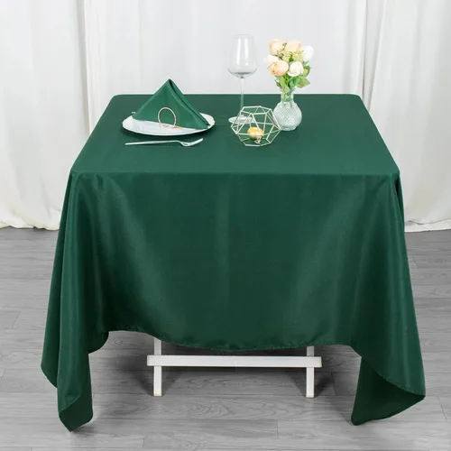 Vista 6 de Balsa Circle Mantel cuadrado de poliéster negro de 70 x 70 pulgadas, para bodas, fiestas, eventos, recepción, catering, suministros de decoración