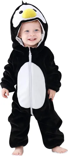 Vista 7 de Disfraz unisex de animal para bebé, con capucha, mameluco para cosplay Amarillo pato