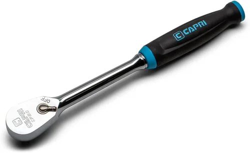 Vista 23 de Capri Tools - Trinquete de perfil bajo de cuadrante de 1/2 pulgada, 72 dientes verdaderos y arco oscilante de 5 grados