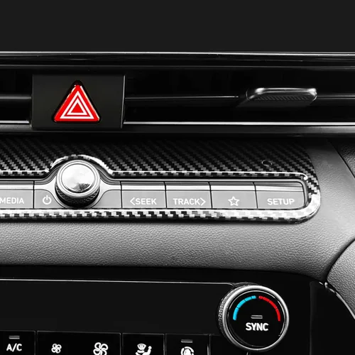 Vista 6 de Cubierta de Botón de Arranque y Parada de Coche de Una Pieza Estilo Fibra de Carbono Accesorios de Interior de Coche Compatible con Hyundai Elantra