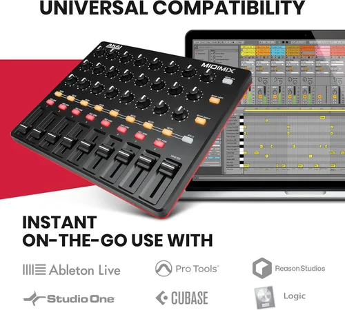 Vista 4 de Akai Professional MIDImix - Controlador MIDI USB y mezclador con atenuadores asignables y atenuador maestro, 24 perillas y 16 botones, mapeo 1 a 1