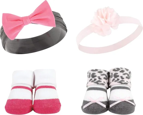 Vista 7 de Hudson Baby Conjunto de regalo de diadema y calcetines para niña