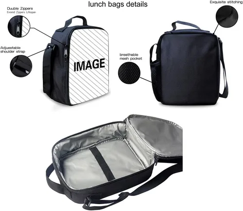 Vista 5 de UNICEU Bolsa de almuerzo linda para niña, niño, estuche para lápices, diseño de perro Corgi, mochila escolar impresa 3 juegos, Corgi Dog, Viajar