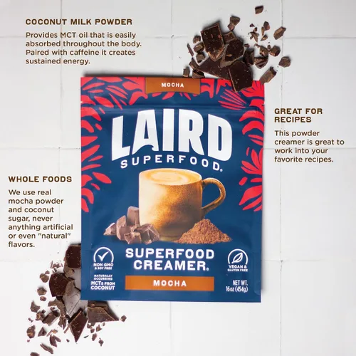 Vista 3 de Laird Superfood Creamer - Crema en polvo sabor a cacao, 8 onzas