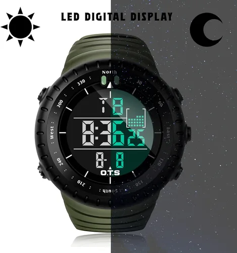 Vista 3 de PALADA Men's Digital Sports Watch Waterproof Tactical Watch with LED Backlight Watches for Men
