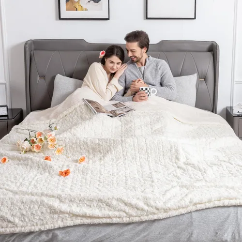 Vista 15 de WOOMER Manta térmica tamaño full de 77" x 84", manta eléctrica con control, temporizador de 0.5 a 12 horas y 10 niveles de calentamiento