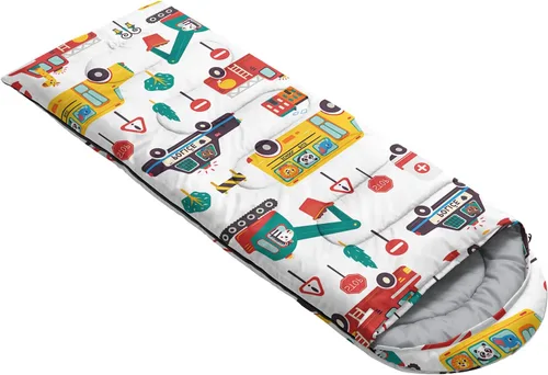 Vista 3 de Saco de dormir para adultos y niños, saco de dormir para mochileros, camping, para niñas, niños, ligero, impermeable, para clima frío y cálido, saco