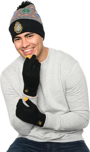 Vista 7 de Harry Potter Hogwarts - Gorro de punto y guante de texto, unisex, para hombre y mujer, Hogwarts