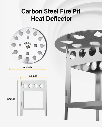 Vista 5 de YEFU Deflector de calor para fogata para estufa Solo Mesa, difusor de calor portátil para fogata de mesa de 5 pulgadas, captura y redirige el calor