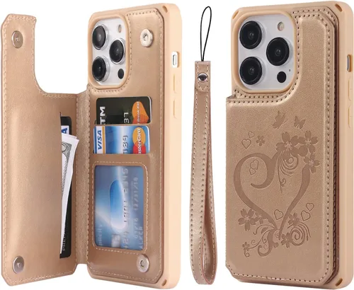Vista 27 de Cavor Funda para iPhone 14 Pro Max con Tarjetero, Funda Cartera para iPhone 14 Pro Max para Mujeres y Hombres, Soporte de Tarjetas de Crédito