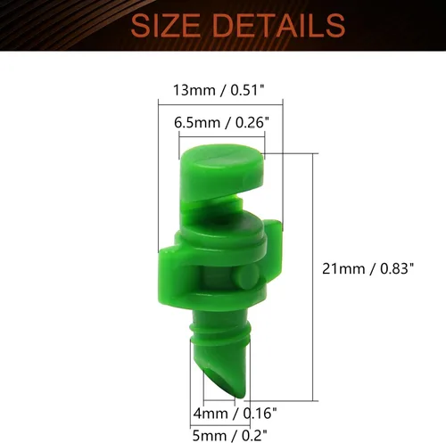 Vista 2 de MroMax 20 piezas de 180 grados micropulverizador automatizador boquilla de rociador hidropónico aeropónico ventilador jet para jardín en miniatura