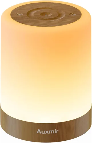Vista 10 de Auxmir Luz nocturna para niños y bebés, lámpara táctil regulable para guardería, 11 colores RGB, 5 brillo, lámpara de mesa recargable portátil
