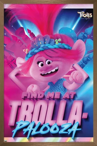 Vista 14 de Trends International Trolls: Band Together - Póster de pared de amapola, 22.4 pulgadas de largo x 14.7 pulgadas, versión enmarcada de madera