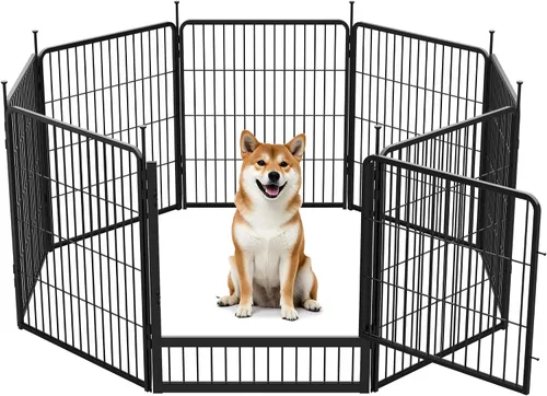 Vista 16 de SunsGrove - Cerca para perros para exteriores, corral resistente de 32 pulgadas con 2 paneles para perros pequeños y medianos, cerca de juego