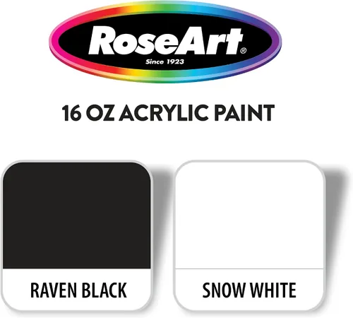 Vista 3 de RoseArt Juego de pintura acrílica Blancanieves y Raven Black de 16oz