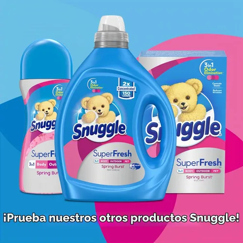 Vista 10 de Snuggle Suavizante líquido para telas, SuperFresh Spring Burst, elimina olores fuertes, concentrado 2 veces, 150 cargas (el tamaño puede variar)