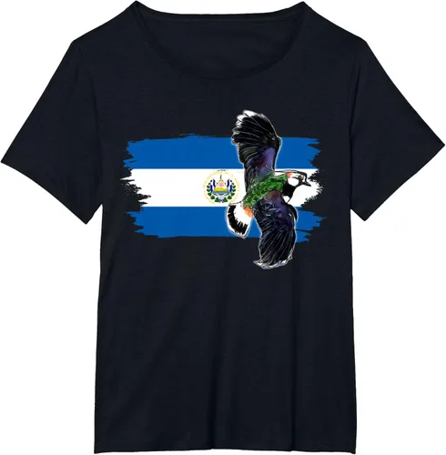 Vista 33 de Camiseta con la bandera de El Salvador, mapa de El Salvador, camiseta de Salvador para mujer, Negro