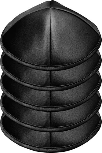 Vista 22 de Paquete de 5 piezas – Hq Satin/Lino/Velvet/Seda Cruda/Gamuza Kippah para hombre, sombrero Yamaka diseñado en Israel – Kippot Bulk