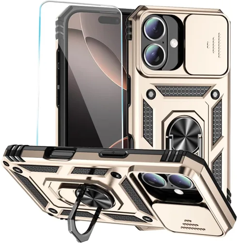 Vista 32 de Funda para teléfono SunStory para iPhone 11 con protector de pantalla HD y cubierta deslizante para la cámara y soporte giratorio con anillo