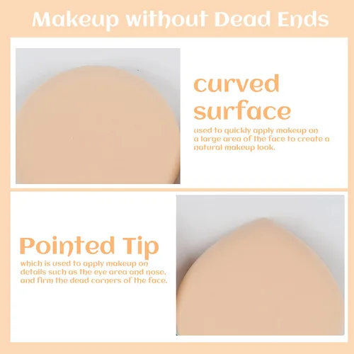 Vista 3 de Esponja de maquillaje, esponja de maquillaje sin látex, esponja para licuadora de belleza húmeda y seca para líquidos, crema, base y polvo