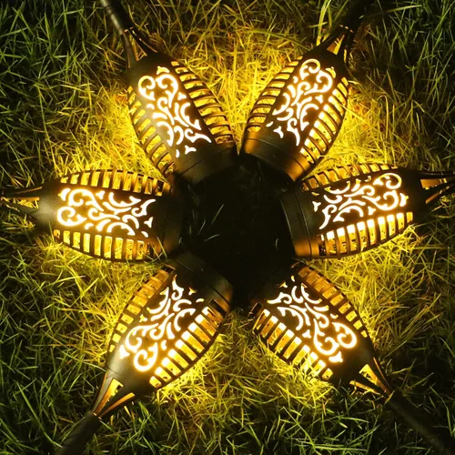 Vista 9 de Paquete de 6 luces solares con llama parpadeante para decoraciones