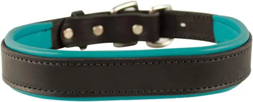 Vista 8 de Perri's Collar de perro de cuero acolchado en colores metálicos y no metálicos Negro/Negro