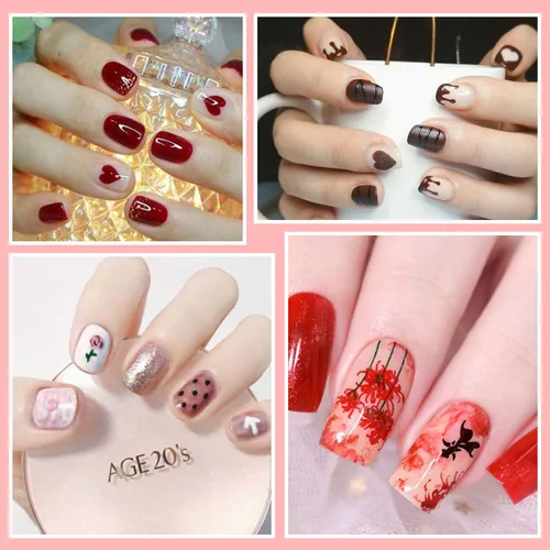 Vista 4 de 20 hojas de calcomanías de esmalte de uñas para el día de San Valentín, calcomanías para mujeres, tiras de uñas de gel, tiras de esmalte de uñas