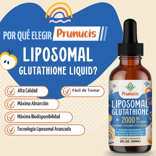 Vista 4 de Líquido de glutatión liposomal 2000MG, L-glutatión de forma activa, 2 onzas