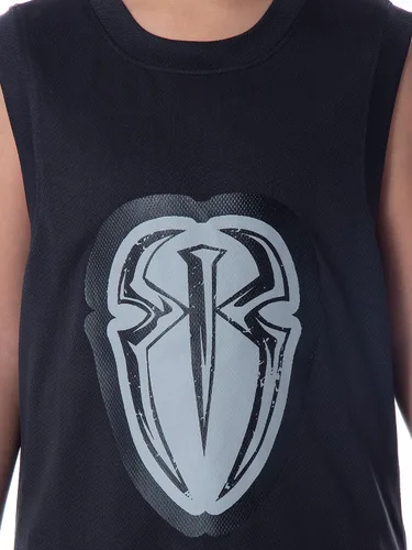 Vista 6 de INTIMO WWE Roman Reigns Icon Wreck Everyone And Leave - Conjunto de pijama corto para niños, Negro