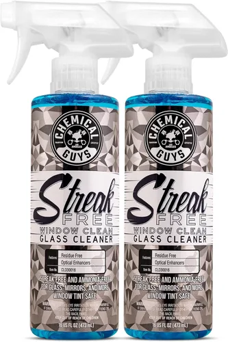 Vista 8 de Chemical Guys Limpiador de vidrios y ventanas sin dejar marcas (para vidrios, ventanas, espejos, pantallas de navegación y más) sin amoníaco, 16 fl