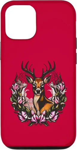 Vista 26 de Arkansas Deer with Antlers and Apple Blossom Tattoo Art Case for iPhone 17