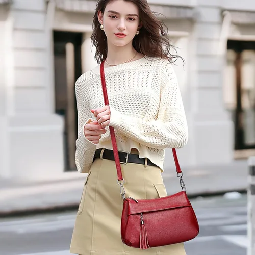 Vista 8 de Over Earth Bolsos de cuero para mujer, bolso de hombro pequeño Hobo para mujer