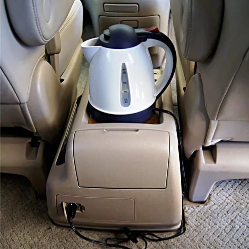 Vista 7 de Fdit Hervidor eléctrico portátil para automóvil, viaje por carretera, encendedor de cigarrillos DC12V/24V agua calentada, té, café, caldera, apagado