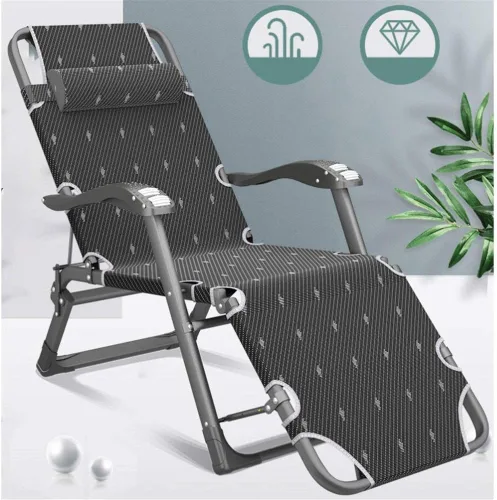 Vista 4 de Purple Garden Loungers and Recliners Folding Sunbed,Static Load, Rust-Resistant, with Breathable Synthetic Fabric, Footrest 3 Position Adjustment