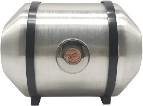 Vista 3 de JSD - Tanque de gas redondo hecho girar aluminio de 4 galones de 10 x 14 pulgadas con centro de deflector interno, salida NPT de 1/4 pulgadas